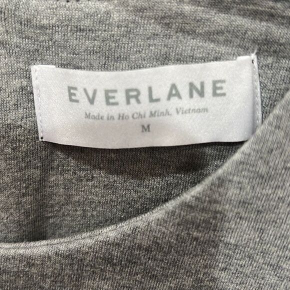 Everlane The Scuba Knit Sweatshirt Dress 3/4 Sleeve Gray Size Medium - Picture 4 of 16